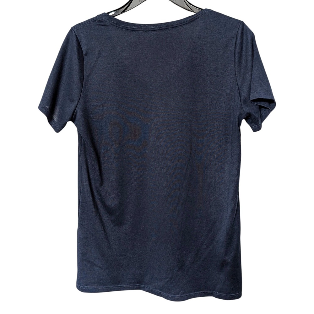 Nike Atlanta Braves Dri-Fit V-Neck T-Shirt Navy Blue MLB Graphic‎ Tee Size Large - Picture 2 of 7